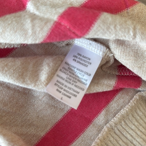 Stitch Fix Market & Spruce Long Open Cardigan Pink Stripe Lightweight Knit L - Picture 7 of 7